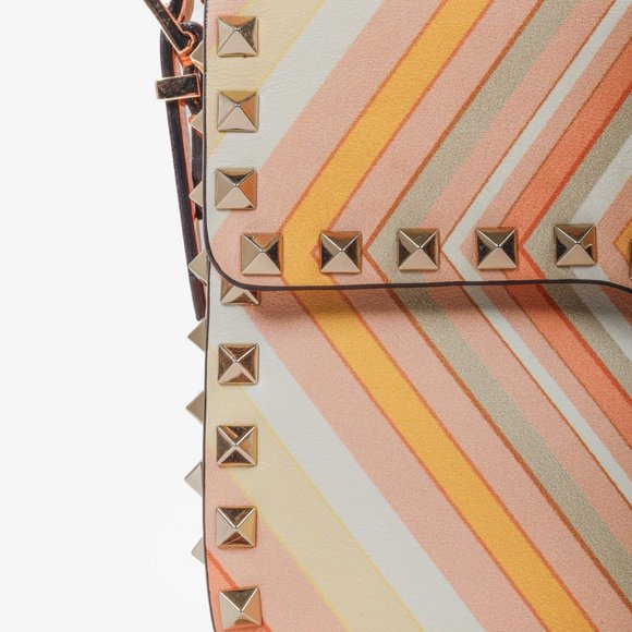 Valentino Garavani Vitello Native Couture 1975 Medium Rockstud Multicolour Flap - Picture 8 of 13